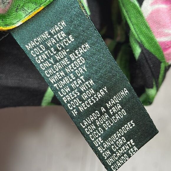 Lauren Ralph Lauren Tropical Floral Linen Mandarin Jacket Hibiscus Resort Boho - Picture 10 of 14